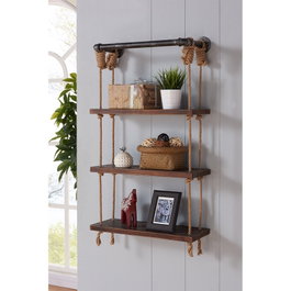 Hanah Home Estantería de Pared Gar005 en Nogal y Negro